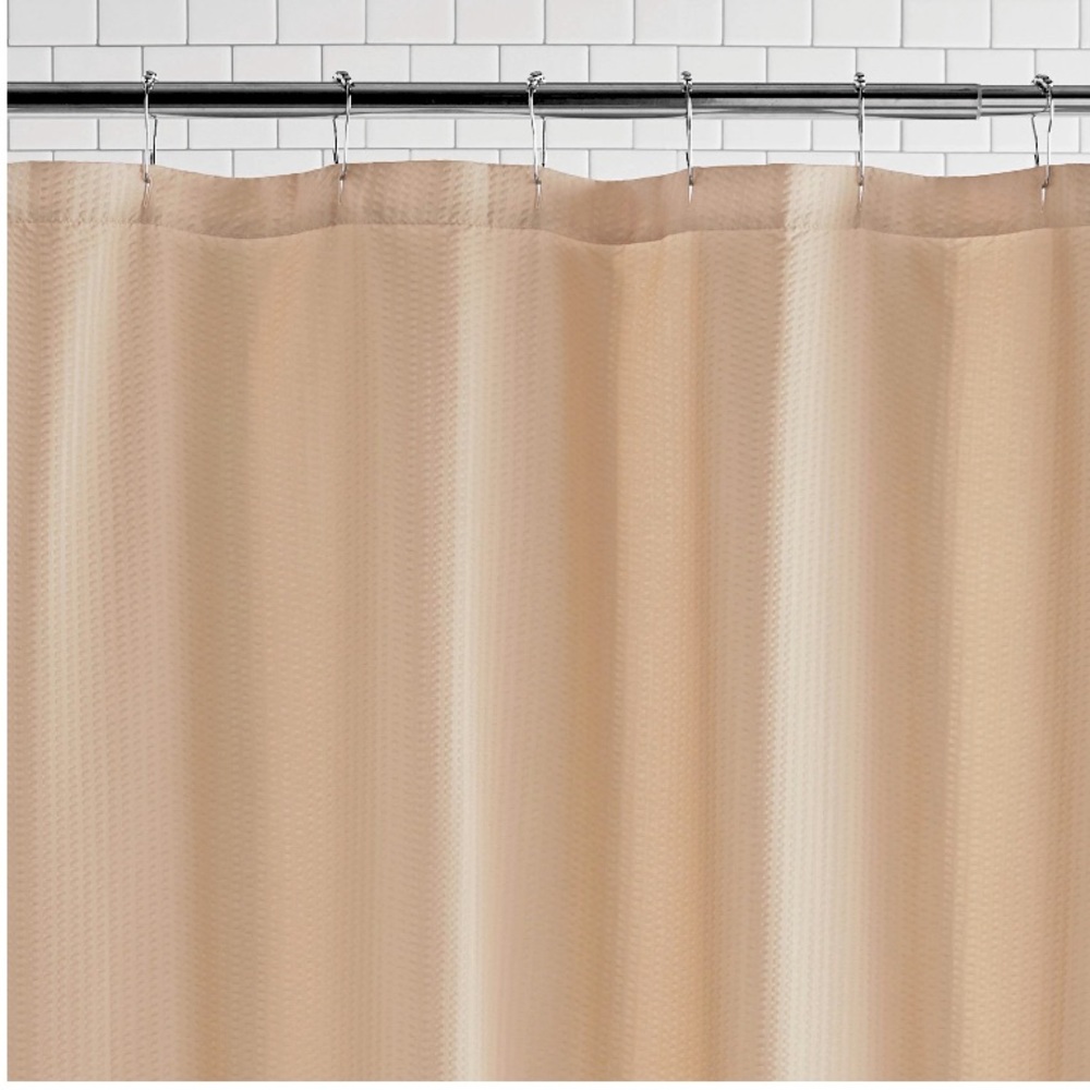 Tan Fabric Shower Liner, 70" x 72", Mainstays Water-Repellent